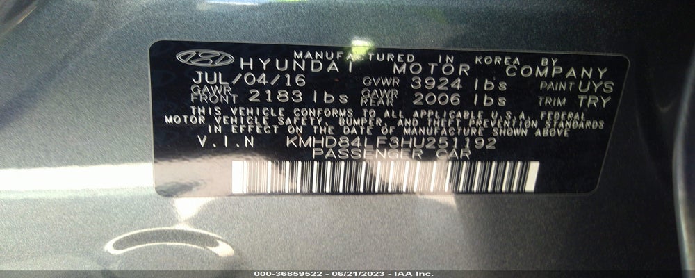 KMHD84LF3HU251192 2017 HYUNDAI ELANTRA photo no. 9