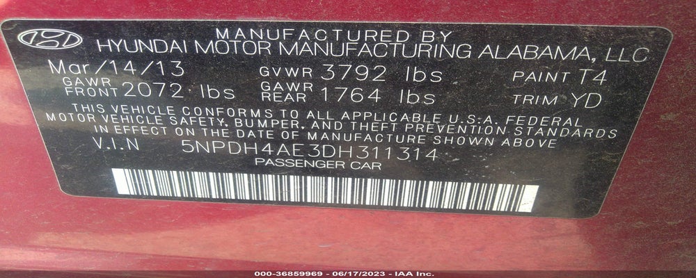 5NPDH4AE3DH311314 2013 HYUNDAI ELANTRA photo no. 9