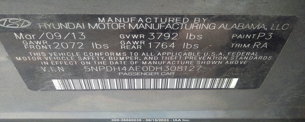 5NPDH4AE0DH308127 2013 HYUNDAI ELANTRA photo no. 9
