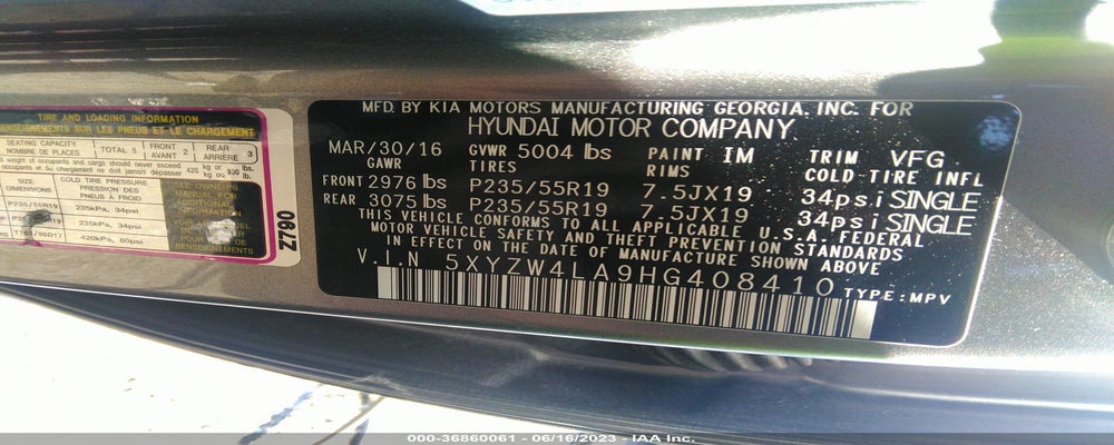 5XYZW4LA9HG408410 2017 HYUNDAI SANTA FE SPORT photo no. 9