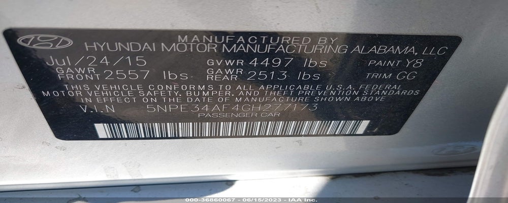 5NPE34AF4GH277173 2016 HYUNDAI SONATA photo no. 9