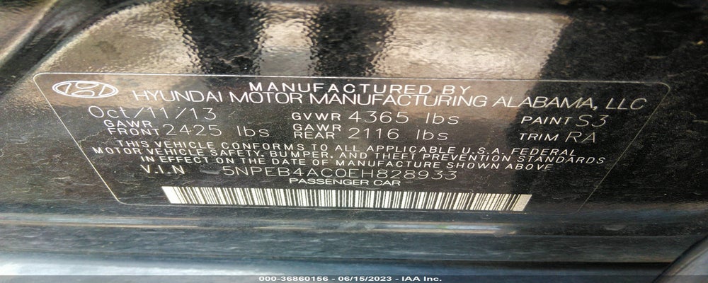 5NPEB4AC0EH828933 2014 HYUNDAI SONATA photo no. 9