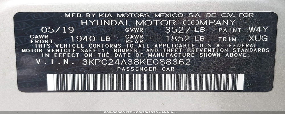 3KPC24A38KE088362 2019 HYUNDAI ACCENT photo no. 9