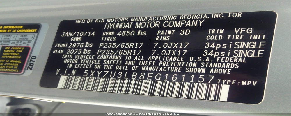5XYZU3LB8EG161157 2014 HYUNDAI SANTA FE SPORT photo no. 9
