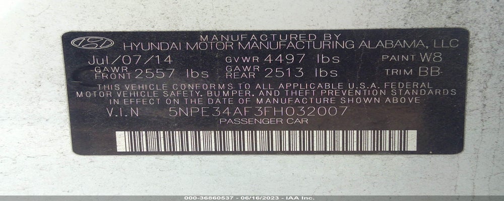 5NPE34AF3FH032007 2015 HYUNDAI SONATA photo no. 9