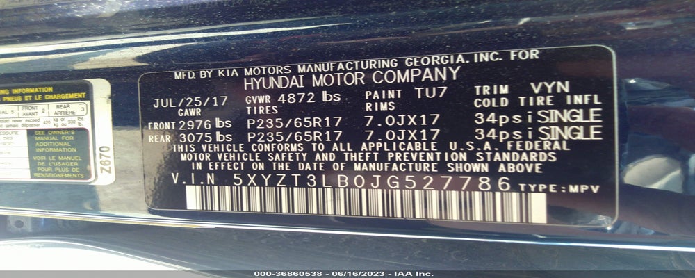 5XYZT3LB0JG527786 2018 HYUNDAI SANTA FE SPORT photo no. 9