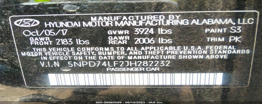 5NPD74LF2JH282232 2018 HYUNDAI ELANTRA photo no. 9