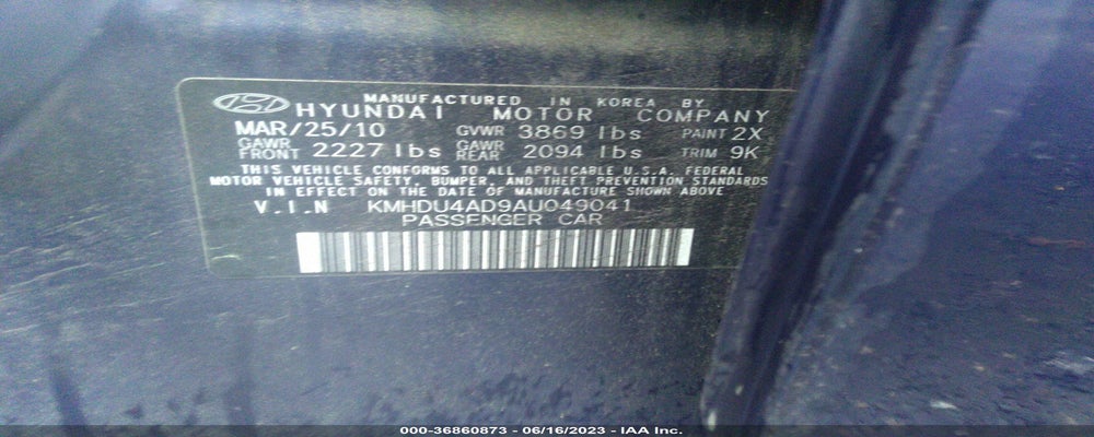KMHDU4AD9AU049041 2010 HYUNDAI ELANTRA photo no. 9