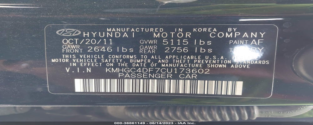 KMHGC4DF7CU173602 2012 HYUNDAI GENESIS photo no. 9