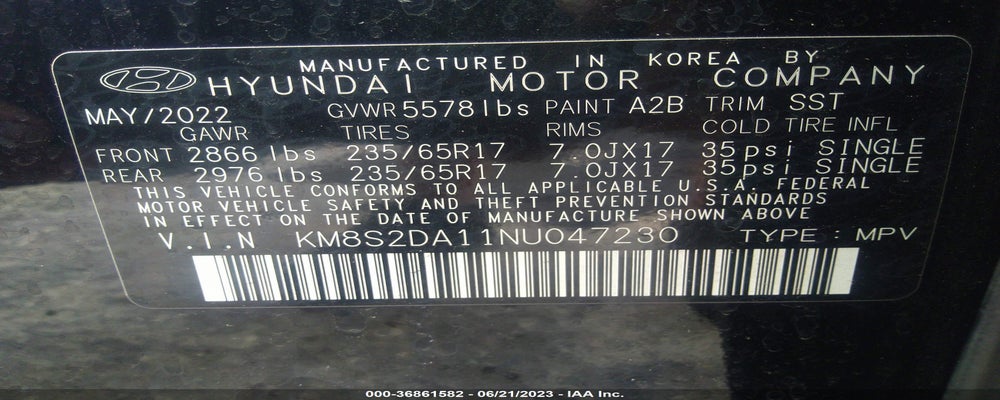 KM8S2DA11NU047230 2022 HYUNDAI SANTA FE HYBRID photo no. 9