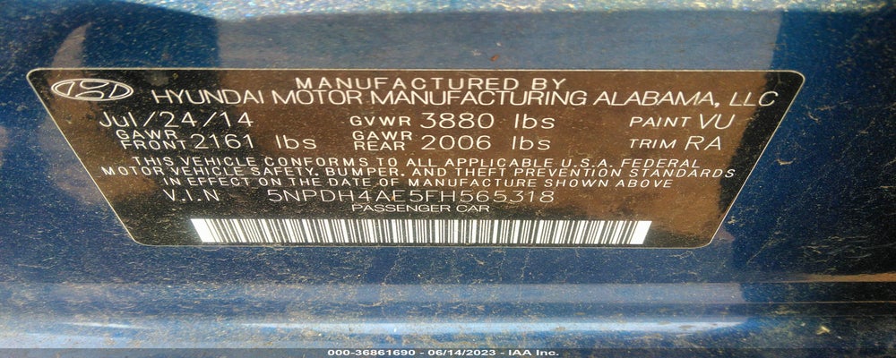 5NPDH4AE5FH565318 2015 HYUNDAI ELANTRA photo no. 9