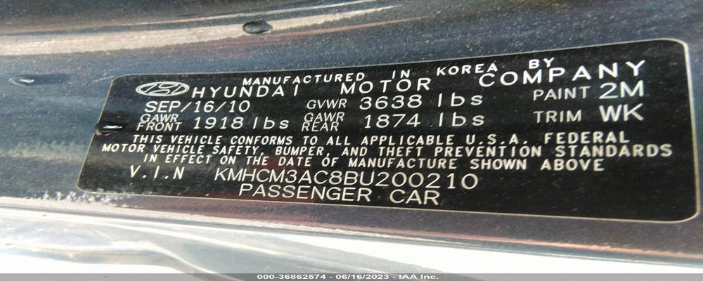KMHCM3AC8BU200210 2011 HYUNDAI ACCENT photo no. 9