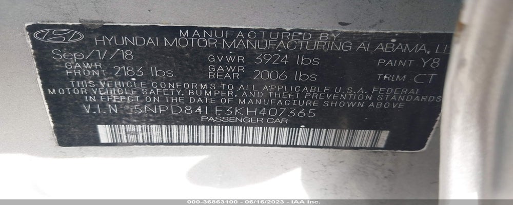 5NPD84LF3KH407365 2019 HYUNDAI ELANTRA photo no. 9