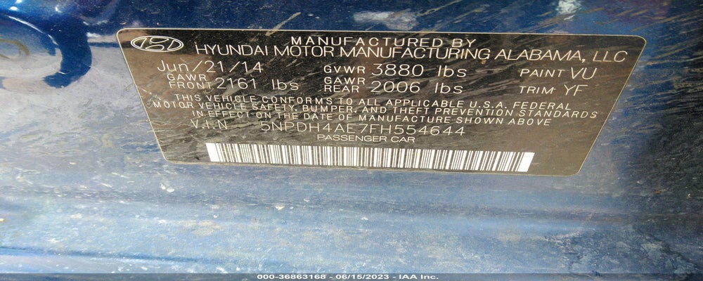 5NPDH4AE7FH554644 2015 HYUNDAI ELANTRA photo no. 9