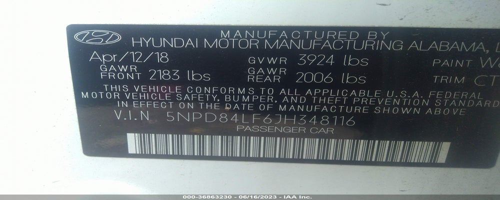5NPD84LF6JH348116 2018 HYUNDAI ELANTRA photo no. 9