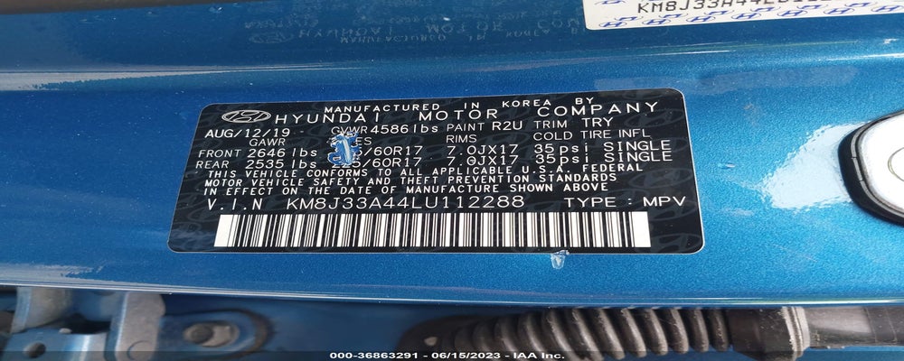 KM8J33A44LU112288 2020 HYUNDAI TUCSON photo no. 9
