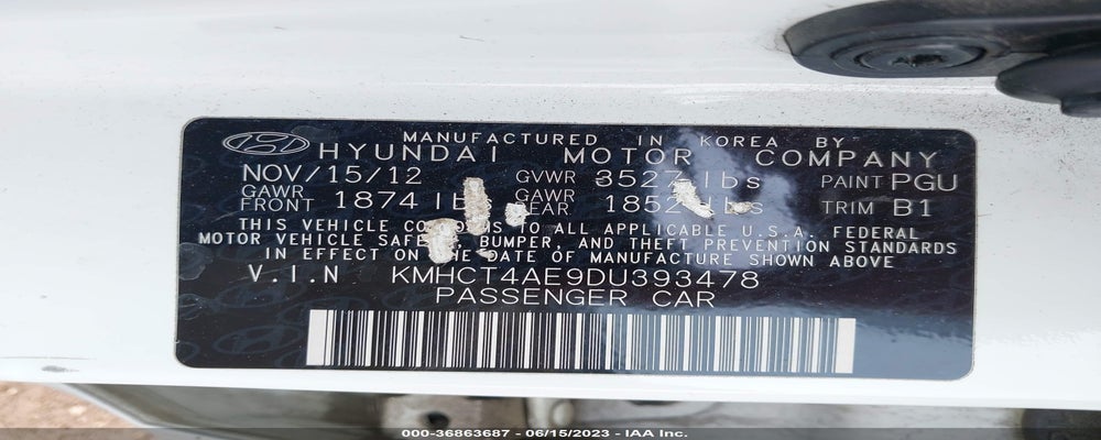KMHCT4AE9DU393478 2013 HYUNDAI ACCENT photo no. 9