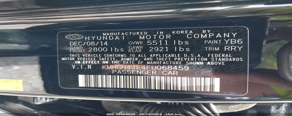 KMHGN4JE4FU068459 2015 HYUNDAI GENESIS photo no. 9