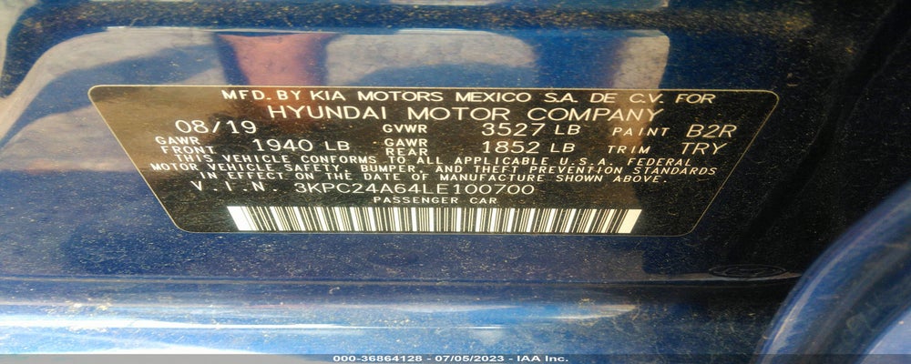 3KPC24A64LE100700 2020 HYUNDAI ACCENT photo no. 9