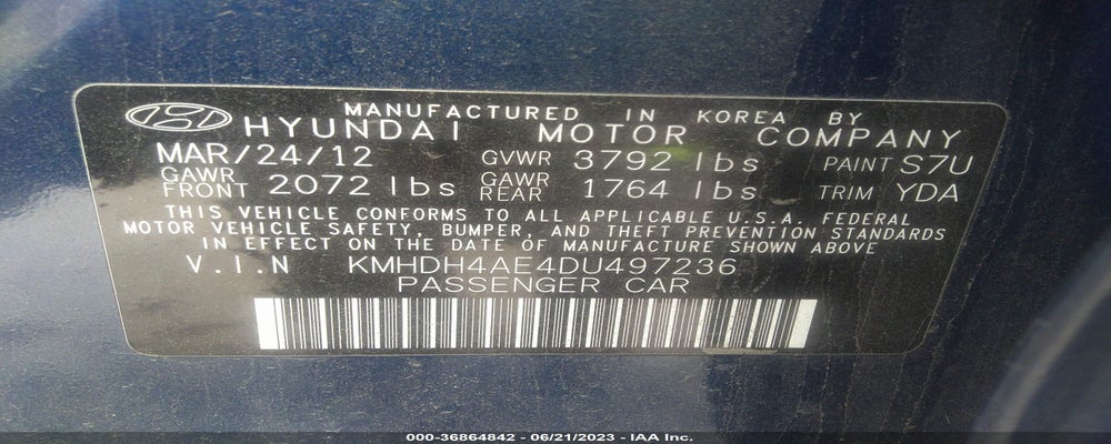 KMHDH4AE4DU497236 2013 HYUNDAI ELANTRA photo no. 9