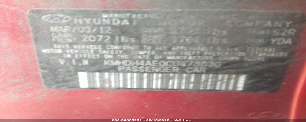 KMHDH4AE0CU473630 2012 HYUNDAI ELANTRA photo no. 9