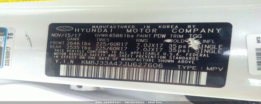 KM8J33A47JU627606 2018 HYUNDAI TUCSON photo no. 9