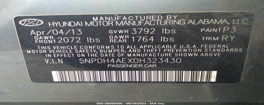 5NPDH4AEXDH323430 2013 HYUNDAI ELANTRA photo no. 9