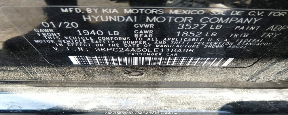 3KPC24A60LE118496 2020 HYUNDAI ACCENT photo no. 9