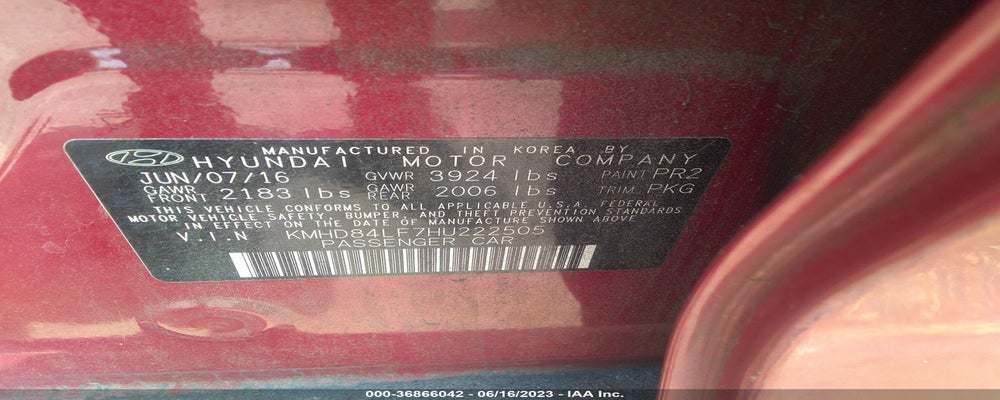 KMHD84LF7HU222505 2017 HYUNDAI ELANTRA photo no. 9