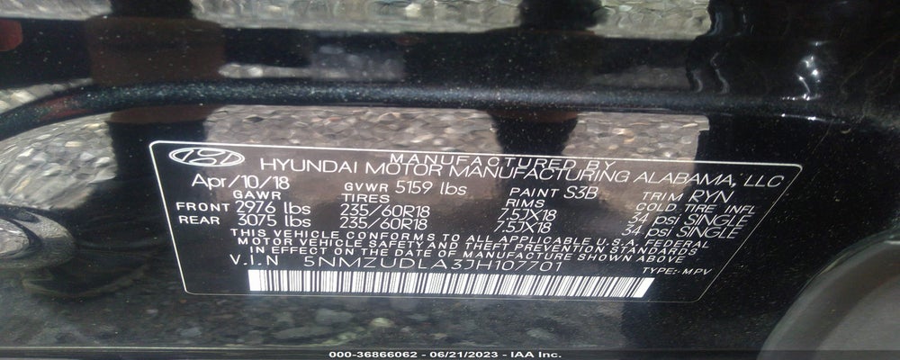 5NMZUDLA3JH107701 2018 HYUNDAI SANTA FE SPORT photo no. 9