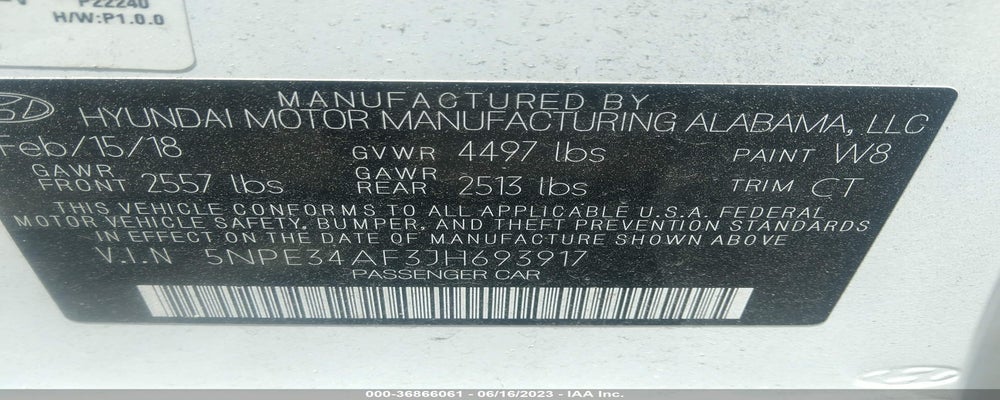 5NPE34AF3JH693917 2018 HYUNDAI SONATA photo no. 9