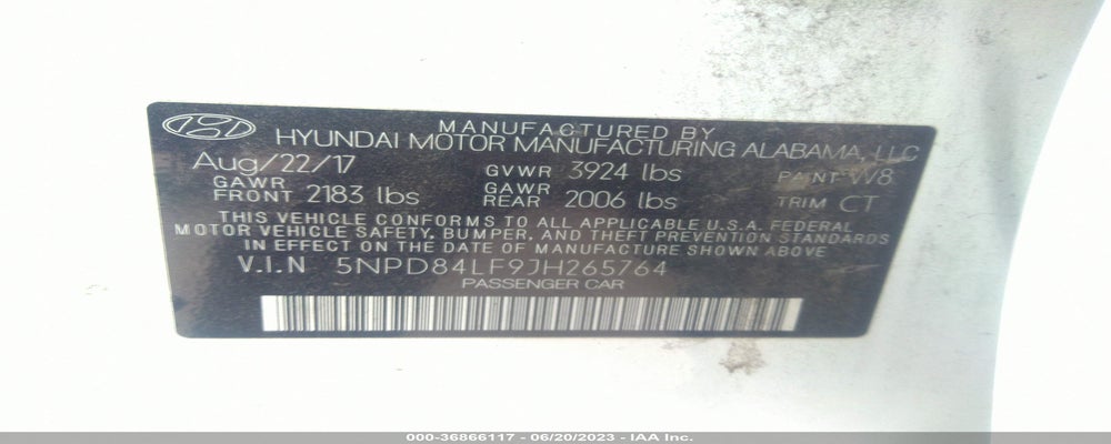 5NPD84LF9JH265764 2018 HYUNDAI ELANTRA photo no. 9