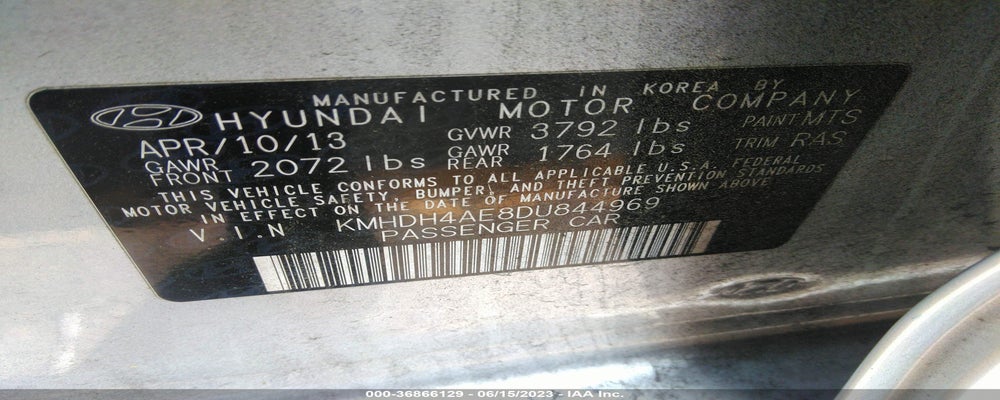 KMHDH4AE8DU844969 2013 HYUNDAI ELANTRA photo no. 9