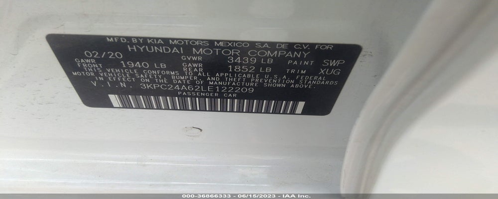 3KPC24A62LE122209 2020 HYUNDAI ACCENT photo no. 9