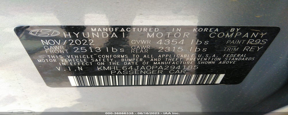 KMHL64JA0PA294185 2023 HYUNDAI SONATA photo no. 9