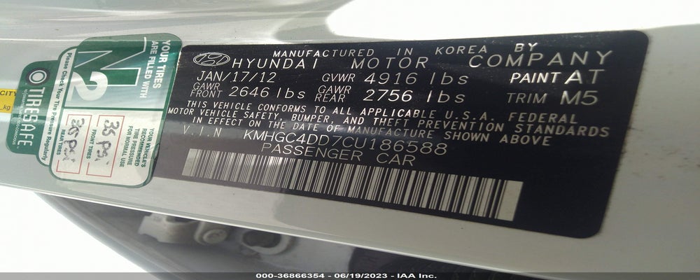KMHGC4DD7CU186588 2012 HYUNDAI GENESIS photo no. 9