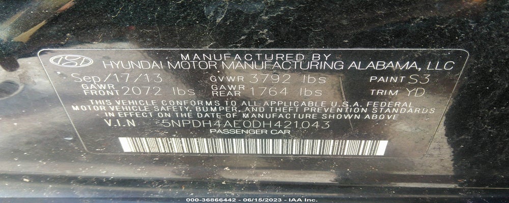5NPDH4AE0DH421043 2013 HYUNDAI ELANTRA photo no. 9