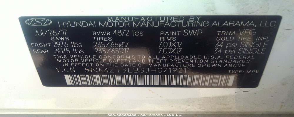 5NMZT3LB3JH071921 2018 HYUNDAI SANTA FE SPORT photo no. 9