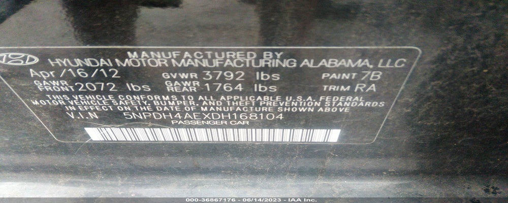 5NPDH4AEXDH168104 2013 HYUNDAI ELANTRA photo no. 9