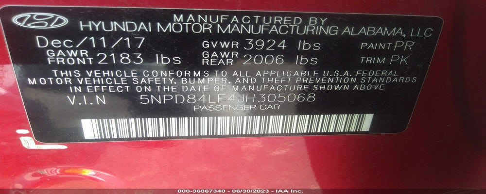 5NPD84LF4JH305068 2018 HYUNDAI ELANTRA photo no. 9