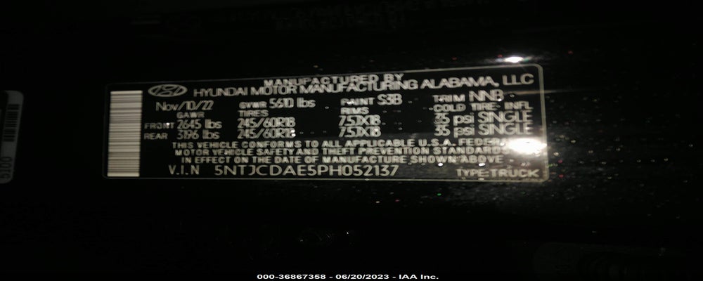 5NTJCDAE5PH052137 2023 HYUNDAI SANTA CRUZ photo no. 9