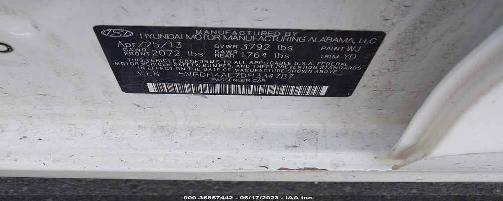 5NPDH4AE7DH334787 2013 HYUNDAI ELANTRA photo no. 9