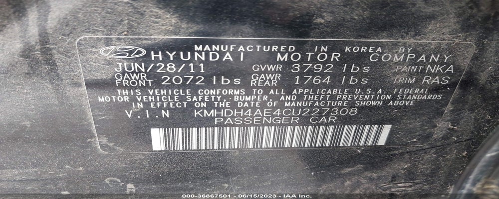 KMHDH4AE4CU227308 2012 HYUNDAI ELANTRA photo no. 9