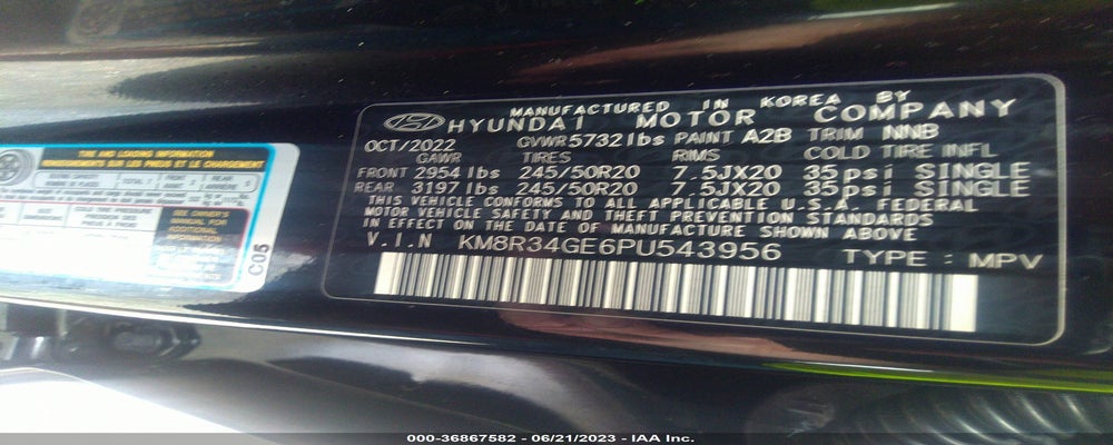 KM8R34GE6PU543956 2023 HYUNDAI PALISADE photo no. 9