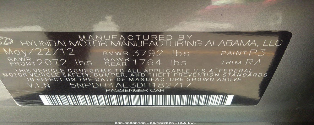 5NPDH4AE3DH182717 2013 HYUNDAI ELANTRA photo no. 9