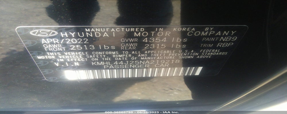 KMHL44J25NA219218 2022 HYUNDAI SONATA photo no. 9