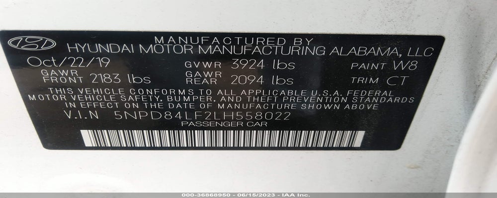 5NPD84LF2LH558022 2020 HYUNDAI ELANTRA photo no. 9