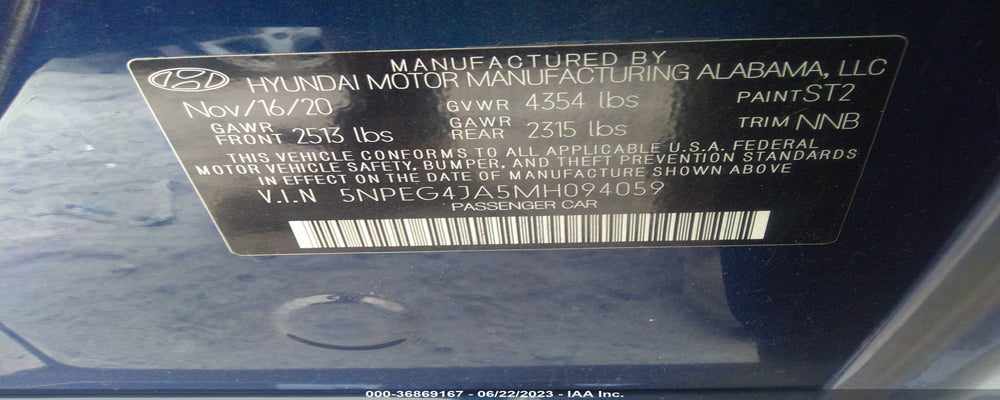 5NPEG4JA5MH094059 2021 HYUNDAI SONATA photo no. 9