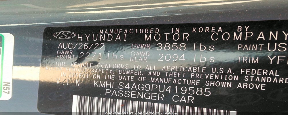 KMHLS4AG9PU419585 2023 HYUNDAI ELANTRA photo no. 9