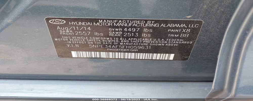 5NPE34AF5FH059631 2015 HYUNDAI SONATA photo no. 9